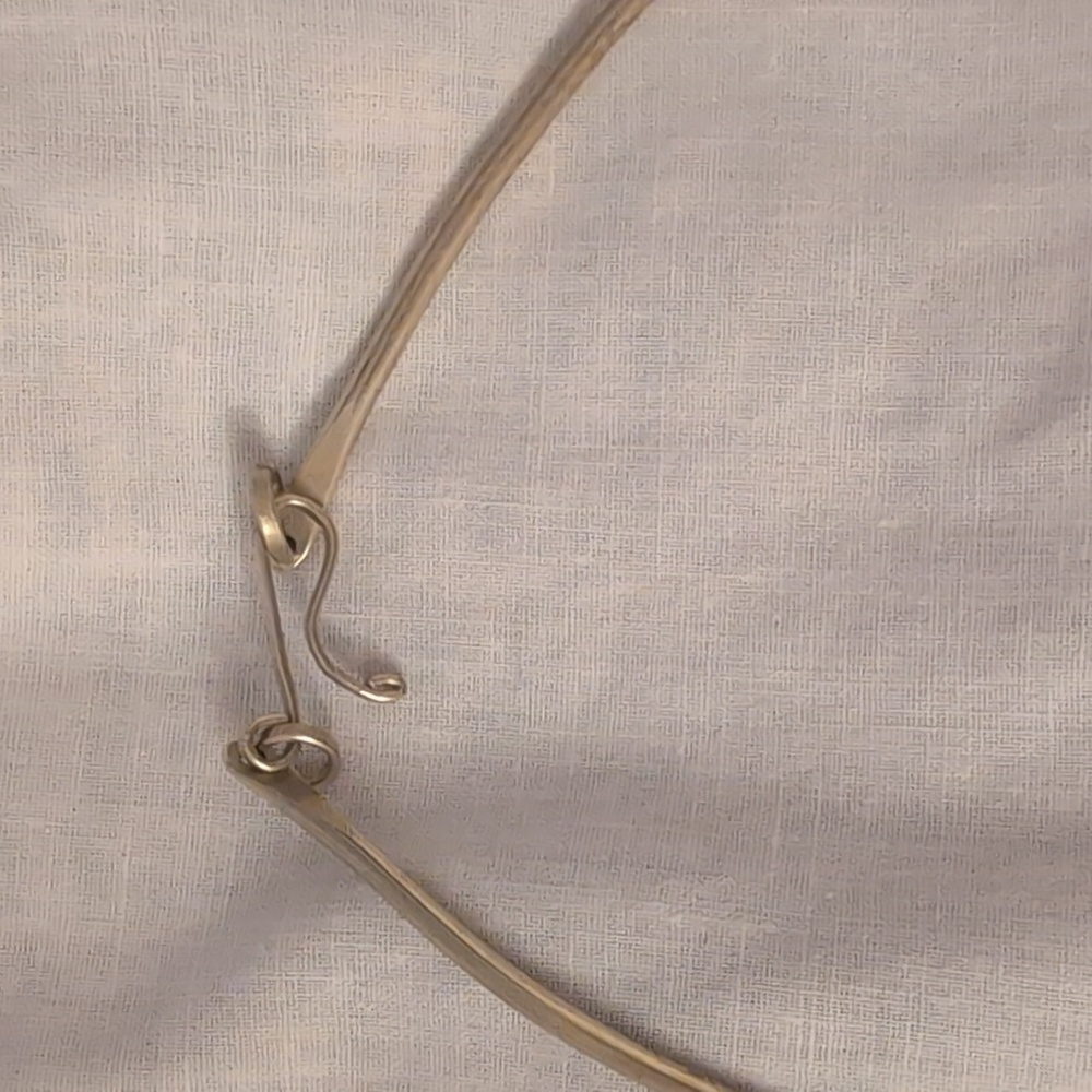 Unique Necklace, Silver plate with Gold Bronze Detail - Picture 2 of 3